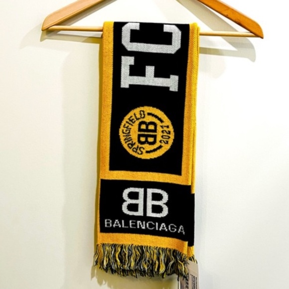 BALENCIAGA x the Simpsons Fringe Scarf, Black & Yellow *NWT* - Picture 2 of 6